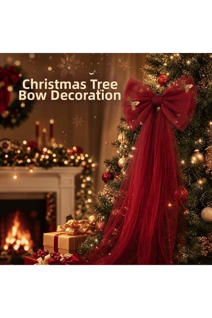 Christmas & Pine Tree & Door Ribbon & Bow Decorations