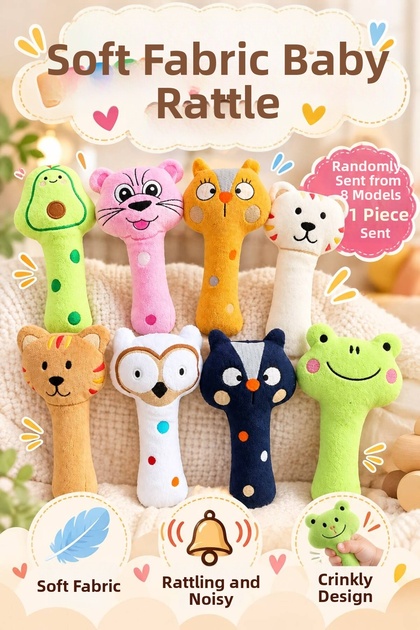 Frequent Rattle Plush Animals - Represent Visuals - 1 Random Item from Within Is Sent.