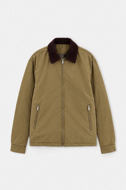 Haki Kadife Yaka Regular Erkek Mont TMNAW27MO00016