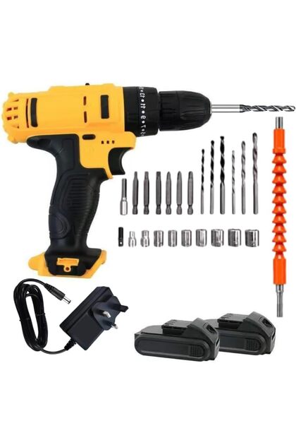21V Brushless Cordless Drill | 55Nm Torque, 13mm Keyless Chuck, 2×2000mAh Batteries, 57 Accessories