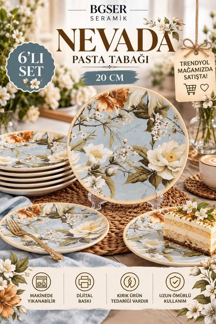 NEVADA 6 PARÇA LÜX PASTA TABAĞI SETİ