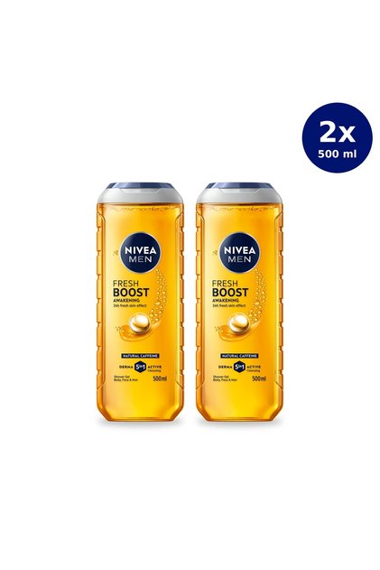Gel de duș Men Active Energy cu extract de Guarana, 500 ml x2