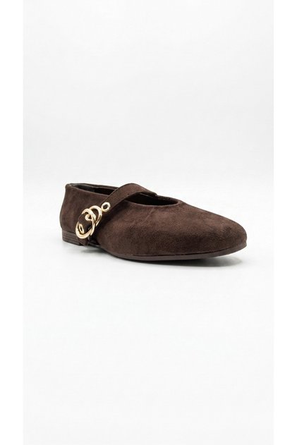 Brown Suede Women's Ballerinas 097.07.Y-3862