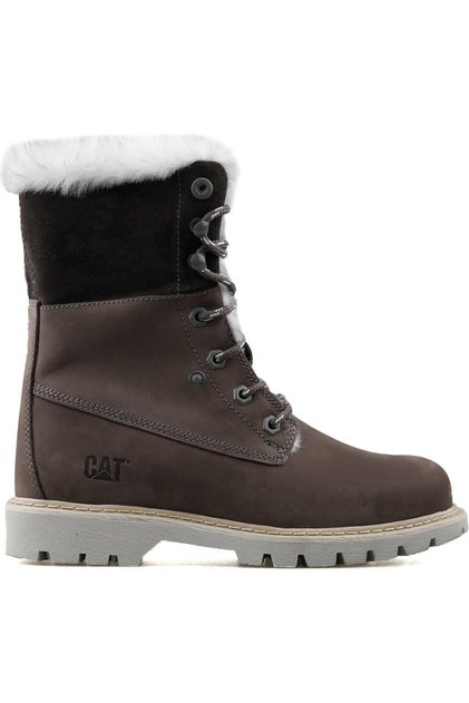 Cat 015Z101184 Utah Fur Dark Grey-Gri Nubuk Kadın Bot