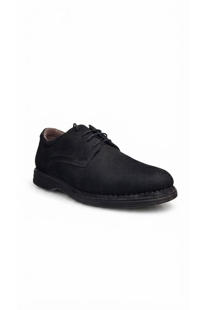 Pantofi din piele naturală pentru bărbați din nubuc negru 627.405