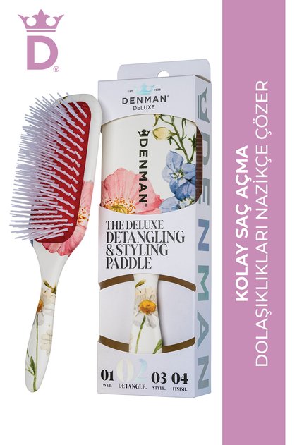 D38 Detangling & Styling Paddle Saç Fırçası Floral Fantasies