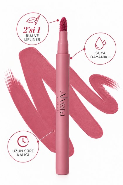 Dudak Kalemi | Lipliner | Suya Dayanıklı Dudak Kalemi | Waterproof Lipliner | Uzun Süre Dayanıklı | Doğal ve Hafif