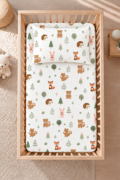Pretty Animals 100% Cotton Ranforce Baby Elastic Sheet Set