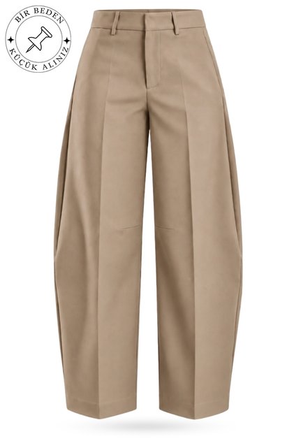 Camel Barrel Fabric Trousers 442