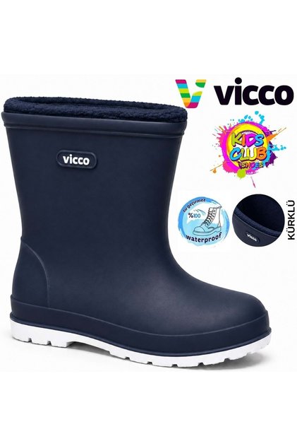 Mellow Kürklü Pvc Su Çizmesi Yağmur Botu Ortopedik Çocuk Bot LACİVERT