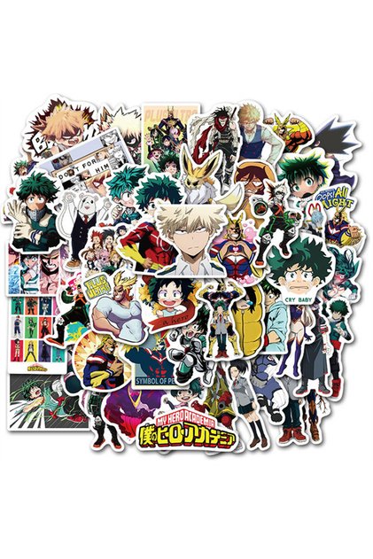 50pcs 50pcs Anime Kawaii Stickers My Hero Academia Midoriya All Might Bakugo Todoroki Mirio Shigarak