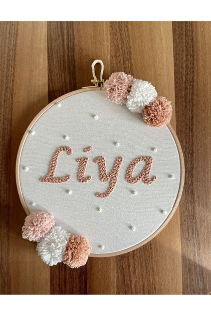 20 Cm-bebek/çocuk Odası Isimli Kapı Süsü/punch Nakış Duvar Panosu/bebek Hediyelik Hastane Kapı Süsü