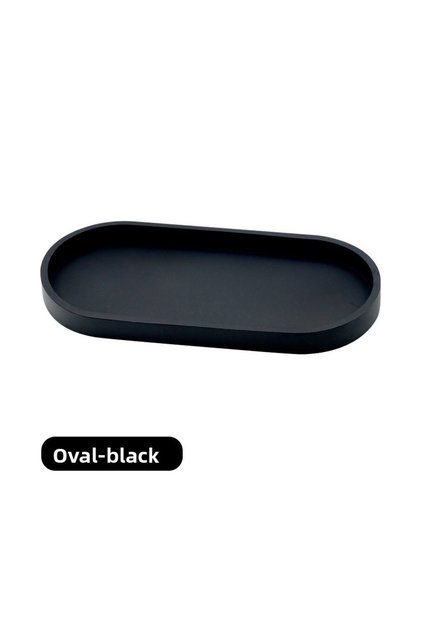 25x11x2cm black Silicone Decorative Bowl Oval Vanity Organizer Minimalist Soap Tray for Bathroom Jew