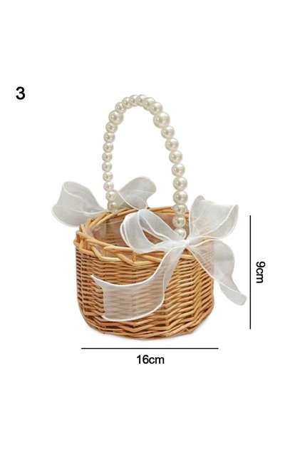 Style 3 Willow Rattan Woven Basket Wicker Half Moon Storage With Handle Sturdy Small Flower Basket F