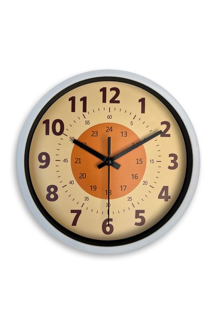 10 inch 3053 8inch Modern Minimalist Orange Background Pattern Plastic Glass Wall Clock for Living R
