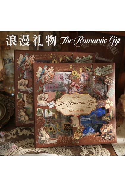 S21769-1 Mr. Paper, 100pcs/box,romantic Floral Themed Retro Sticker Gift Box, Decorative Scrapbook P