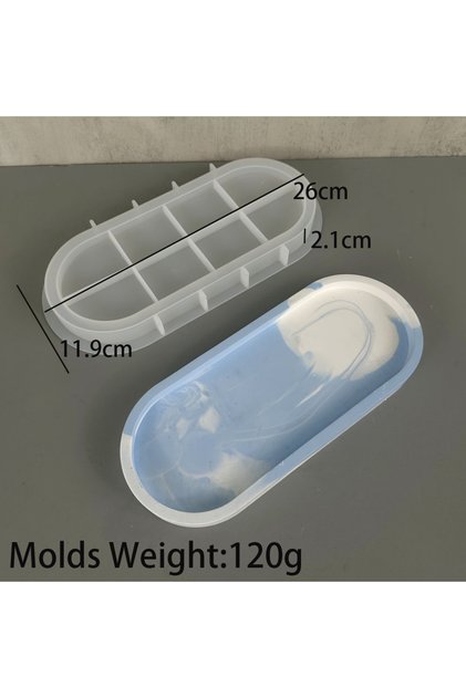 01 Oval Storage Tray Silicone Mold DIY Flower Pot Base Crafts Making Plaster Epoxy Resin Coaster Dis
