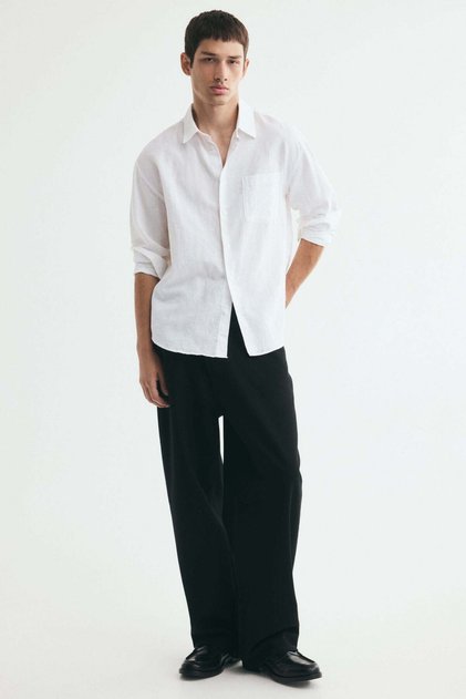 Relaxed Fit Linen-blend shirt