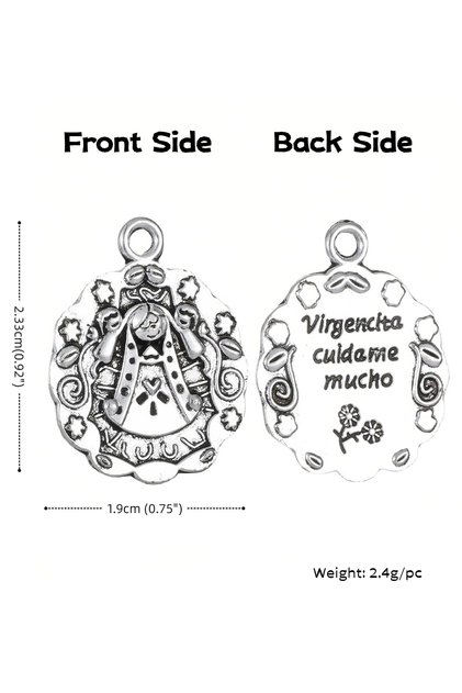 Guadalupe 30Pcs Our Lady of Guadalupe Medal Charms Virgencita CuÃdame Mucho Pendants for Boys Girls
