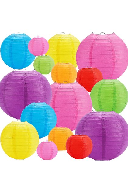 Other MULTI 8PCS Paper Lanterns Decorative, Party Supplies for Rainbow Birthday Party Mexican Fiesta