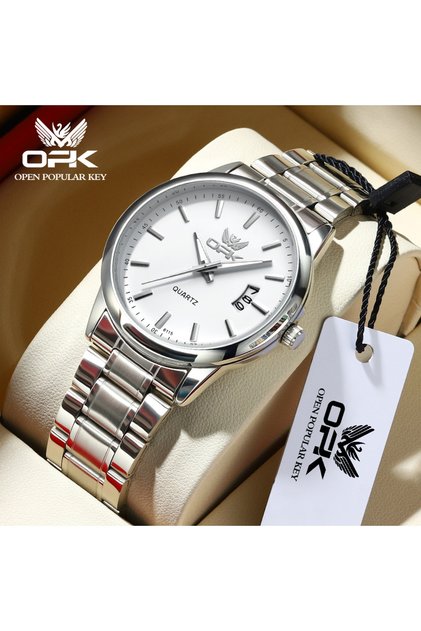 Yes Men Gold White OPK 6010 Watches For Men Multifunctional Chronograph Wristwatch Mens Watch Origin