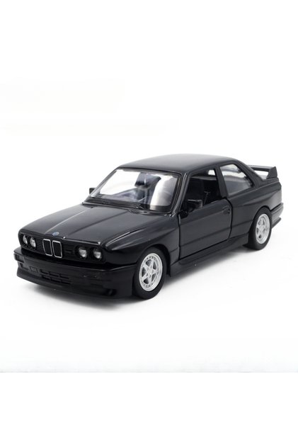 Black 1:36 BMW M3 1987 Alloy Car Model Diecast Toy Rubber Tires Wheel Pull Back Vehicles 2 Doors Ope