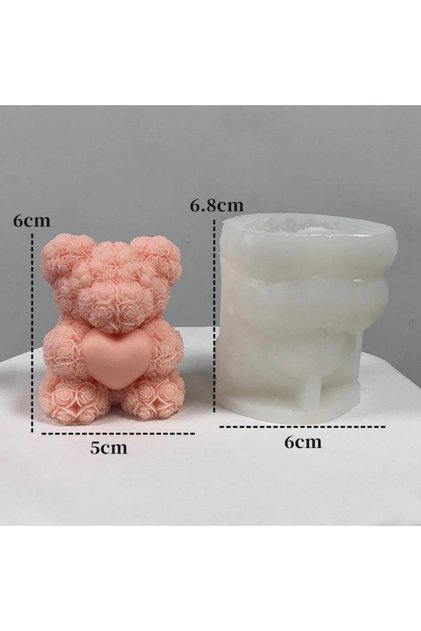 Love Bears 3D Bear Hug Love Silicone Candle Mold Diy Cute Bear Pet Candle Making Supplies Handmade S