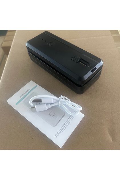 Black Portable Sealing Machine Rechargeable Bag Sealer Cutter for Resealing Chip Snacks Kitchen Food
