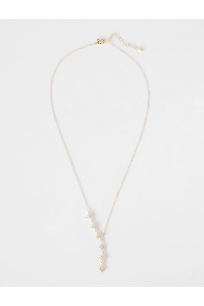 Elegant Y Necklace with Gold Color Star Detail