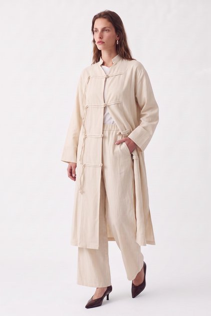 Chinese Buttoned Suit Y0157 - Stone