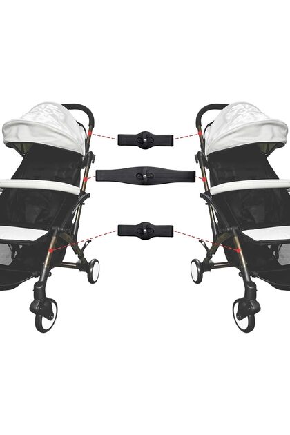 Set 3 Pack Twin Pushchair Connectors Detachable Adjustable Lightweight Adapter Fasteners Universal