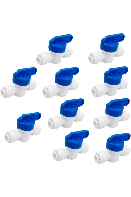 10pcs 1/4 inch OD Tubing&Hose&Pipe Use Inline Shut Off Ball Valve Plastic Quick Connect Fittings for