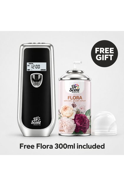 د. سنت جهاز بخاخ معطر الجو أيروسول LCD فولتاليا، أسود | جهاز بخاخ معطر جو أوتوماتيكي