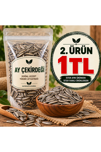500 Gr Çiğ Siyah Beyaz Çizgili Ay Çekirdeği – Doğal & Katkısız