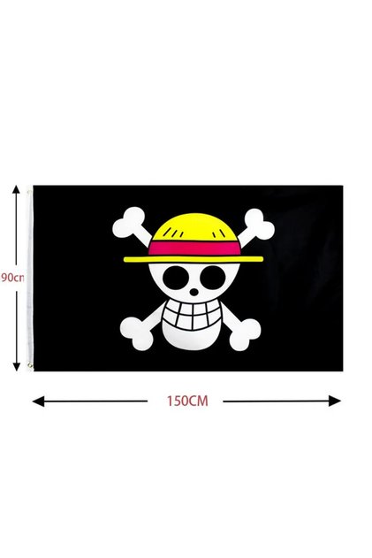 Bandai A New One Piece 90*150CM Polyester Pirate Monkey D.Luffy Skull Flag One Piece straw hat pirat