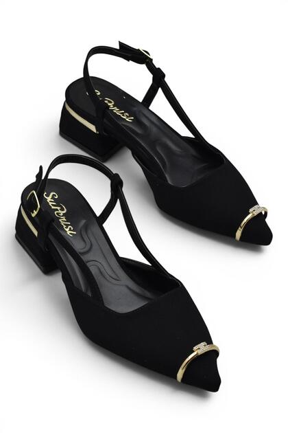 806 Women's Heeled Shoes 3.5 cm Thick Heeled Open Back Heeled Shoes