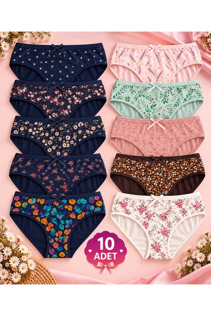 Women's Panties 10 Pieces Combed Cotton Lycra Panties