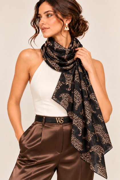 Ultra Luxury Tiger Pattern Single Shoulder Shawl & Scarf & Head Cover 90X180 cm