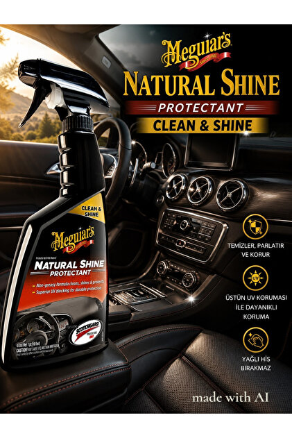 Natural Shine Vinil Kauçuk İç Yüzey Koruma & Parlatma Spreyi - Torpido, Konsol ve Kapı İç Döşemeleri 473 ML