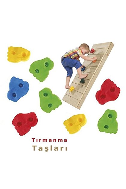 Plastic Climbing Wall Stones Mixed Color And Size 15 Pieces