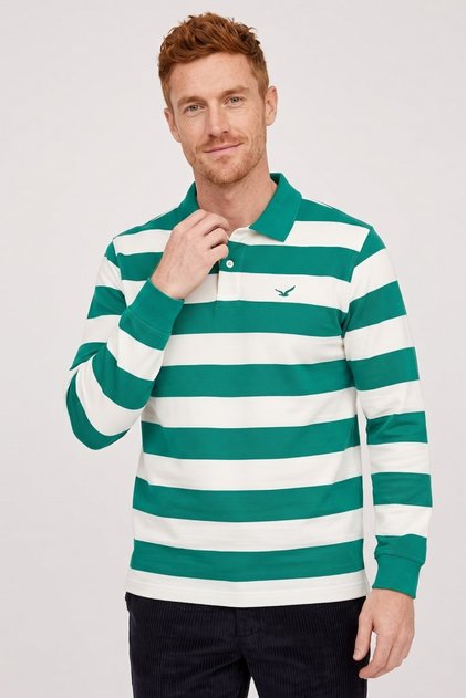 Liberta Off-White - Green 100% Cotton Polo Sweatshirt