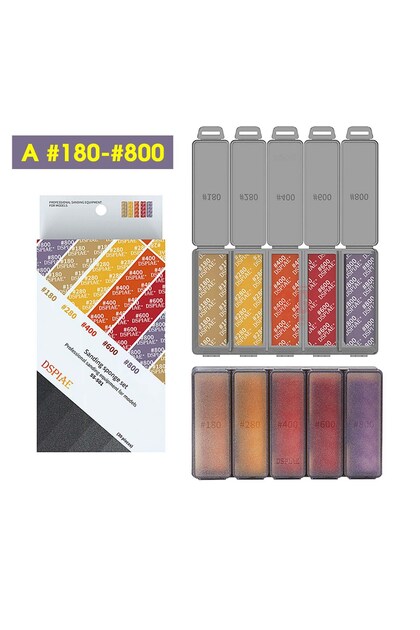 A DSPIAE Sanding Sponge Set For GK Military Model Combo Arc Grinding Polishing Sandpaper Making Too