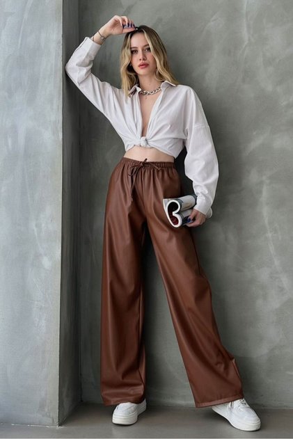 Leather Trousers - Tan | F1571 - Tan