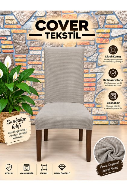 6 Pcs Chair Cover Plain Classic Model Chair Cover Bench Pouf Chair Cover***** 6 Pcs