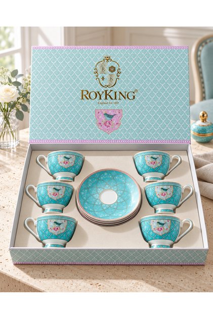 Qush Patterned 6-Piece Coffee Cup Set 90 Cc