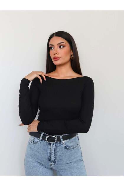Kayık Yaka Slim Fit Blouse