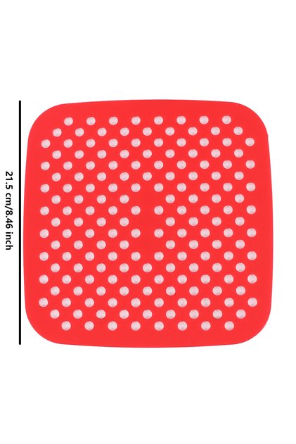 Red Square Reusable Silicone Air Fryer Mat Kitchen Non-stick Baking Pad Baking Inner Liner Cooking B