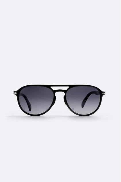 Black Round Frame Polarized Sunglasses A51Y8808