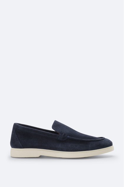 Men's Navy Blue 100% Suede Lightweight Loafer Shoes A51Y8003
