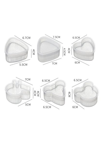 six-piece set Sushi Mold Set DIY Lunch Box Triangle Rice Ball Mould Kitchen Accessories